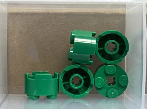 LEGO Parts - Green Brick, Round 2 x 2 with Axle Hole - No 3941 - QTY 5 - Picture 1 of 1