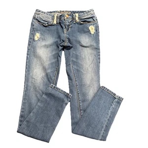 American Rag Cie Skinny Jeans Women’s Size 7 R Distressed Lace Detail Denim - Picture 1 of 10
