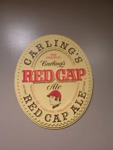 Vintage Carling Red Cap Ale Plastic Beer Sign - Picture 1 of 8