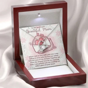 To My Boyfriend's Beautiful Mom Necklace, Mom and Son Jewelry, Mother Gift - Picture 1 of 2