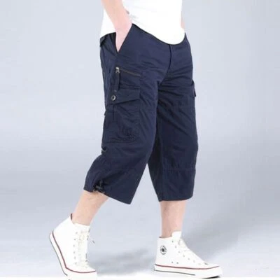 Nuevos Pantalones Cortos de Trabajo para Hombres Combate Carga Multi Bolsillos Informales Verano Pantalones Cortos Medio Pantalones Foto 1 de 4