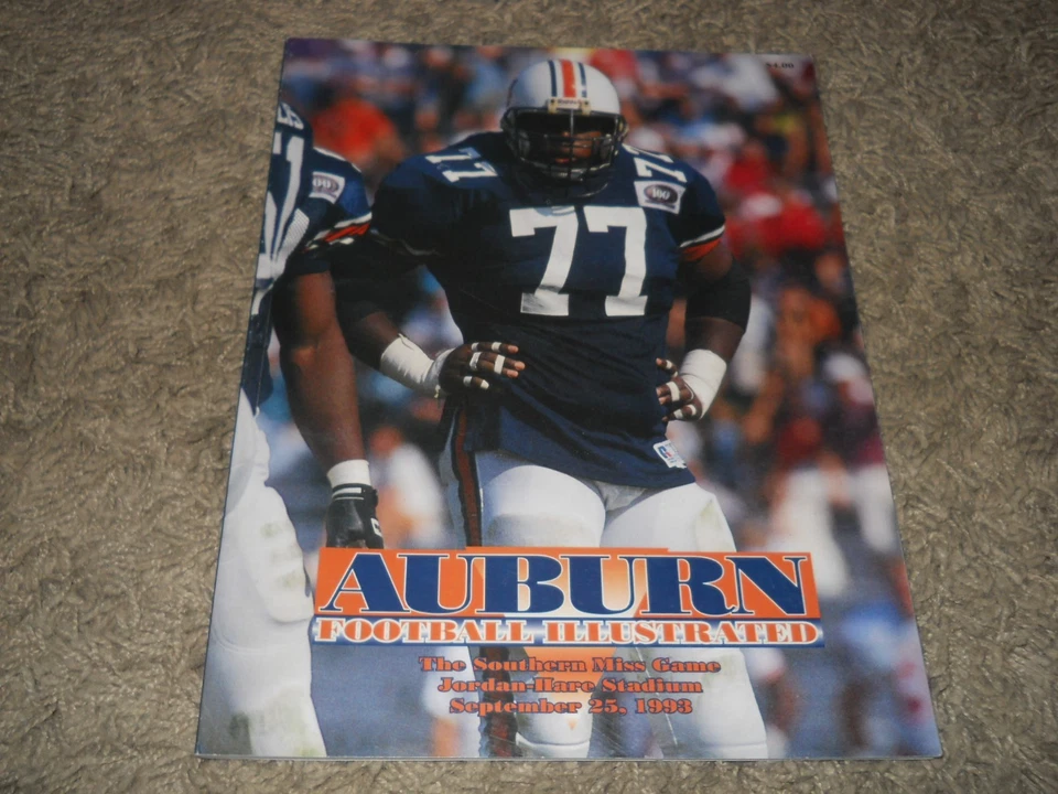 25 de septiembre de 1993 Auburn Tigers v Southern Miss programa de fútbol - Damon Primus Foto 1 de 1