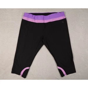 RBX Live Life Active Womens Black Purple Cropped Leggings Size 3X - Picture 1 of 10