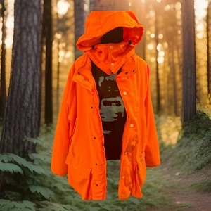 VTG LL Bean Gore-Tex Thinsulate Hunting Jacket Blaze Orange Men’s L  Hood & Bib! - Picture 1 of 16