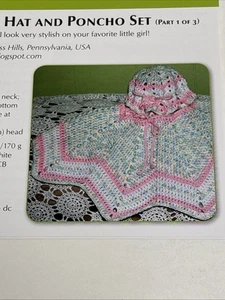 Toddler's Ripple Hat and Poncho Set Crochet Pattern Cards Pages - Picture 1 of 3