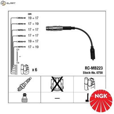 IGNITION CABLE KIT 0758 FOR MERCEDES-BENZ VIANO C-CLASS/Sportscoupe/Sportcoupe - Image 1 of 4