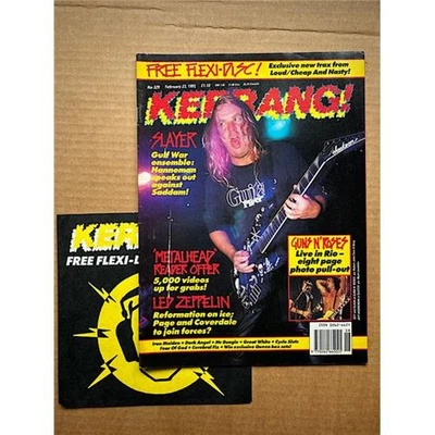 SLAYER KERRANG NO.329 MAGAZINE FEBRUARY 23 1991 - JEFF HANNEMAN Cover with more  - Image 1 of 2