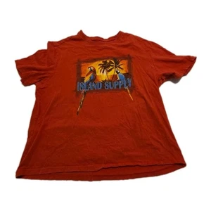 Caribbean Joe Graphic T Shirt XL Burnt-Orange Short Sleeve Tee  Parrots Min.Wear - Picture 1 of 7