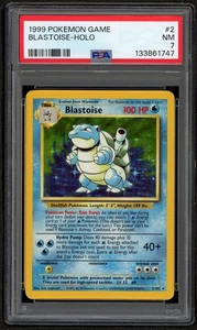 1999 POKEMON BASE SET UNLIMITED #2 BLASTOISE HOLO PSA 7 NM Rare - Picture 1 of 2