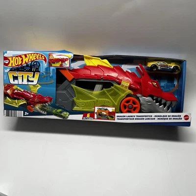 HOT WHEELS City Dragon Launcher Transporter BRAND NEW w/ Creature Attack Car - Image 1 of 3