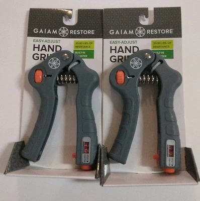 2x Restauración Gaiam, Empuñadura de Mano Fácil Ajuste, Resistencia 20-80lbs, Contador Incorporado Foto 1 de 4