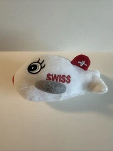 Swiss International Air Small Toy Plane Plush White w/Red & Grey 5" - Picture 1 of 5