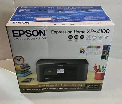 Epson Expression Home XP-4100 All-In-One Inkjet Ink Printer NEW in BOX SEALED - Image 1 of 4