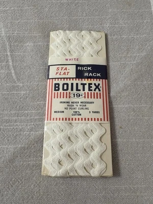 Vintage Boiltex Sta-flat Rick Rack Medium In White - Image 1 of 2