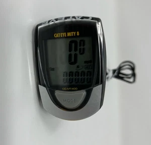 CatEye Mity 8 CC-MT400 Ciclocomputer Bici Computer Cablato con Supporto - Funzionante - Foto 1 di 5