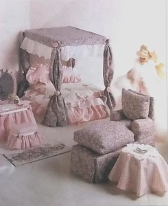 8140 Barbie Moda Muñeca Dormitorio Sala de estar Comedor Muebles Patrón 1995 SIN CORTAR - Imagen 1 de 3