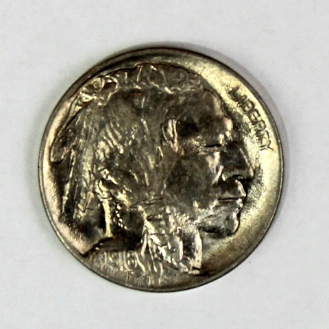 1916 Indian Head Buffalo Nickel Nice Luster Uncirculated UNC BU 5c Coin Cover