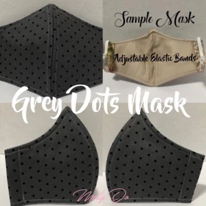 Adult Unisex Grey Dots Face Mask - Picture 1 of 6