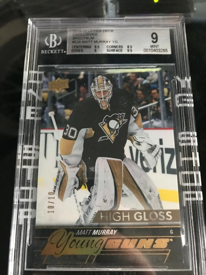 MATT MURRAY YOUNG GUNS HIGH GLOSS #'ed 10 /10 FINAL PRINT BGS MINT 2015/16 UD - Image 1 of 1