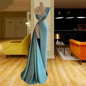 Abendkleider V-Ausschnitt Ärmellos Ballkleid Satin Ballkleider Sexy Rückenfrei Morgenmantel - Bild 1 von 8