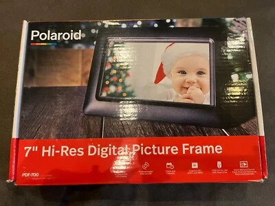 NIB Polaroid 7” Hi-Res Digital Picture Frame ~ Black Frame ~ PDF-700 FREE SHIP - Image 1 of 4