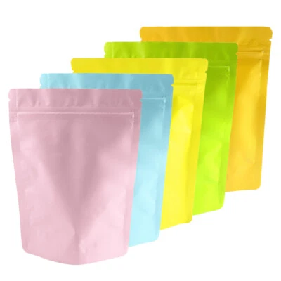 50/100 Heavy Duty Matte Colored Seal Seal Zipper Seal Bags Food Safe Snack Pouch - Image 1 of 4
