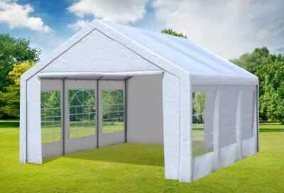 Partyzelt 4x5m Weiß PVC Festzelt Pavillon wasserdicht Profi-Qualität Classic - Bild 1 von 4