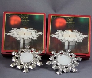 Juego de 2 candelabros votivos de copo de nieve enchapados en plata Lenox American By Design - Imagen 1 de 10