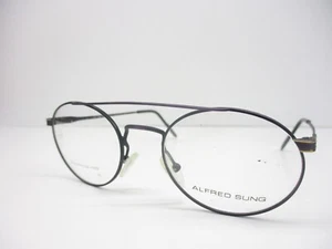 True Vintage Eyeglasses Alfred Sung 1114 Classic Metal Purple 52 Eye Italy New - Picture 1 of 7