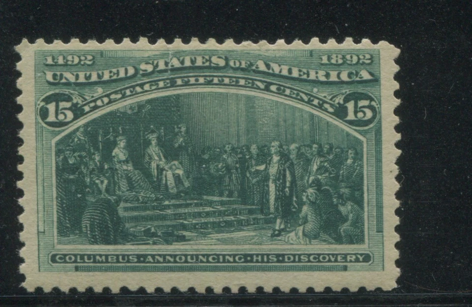1893 US Stamp #238 15c Mint Hinged F/VF Original Gum Catalogue Value $200 - Image 1 of 1