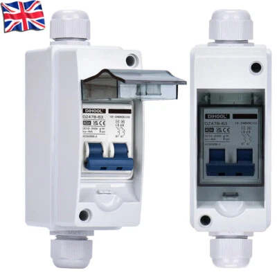Solar Battery PV Switch DC 40 Amp 63 Amp 12V - 240V & Waterproof Enclosure UK