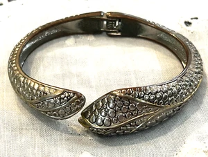 Vintage Silver Tone Hinged Snake Bracelet - Picture 1 of 6