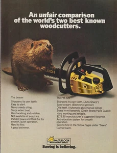Motosierra McCulloch PM 320 1979 - Castor "Los dos mejores leñadores del mundo" - Anuncio impreso - Imagen 1 de 1
