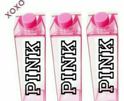  500ML Pink Water Bottle Plastic Clear Fresh Milk Carton Water Bottle  1 (each) - Image 1 of 3