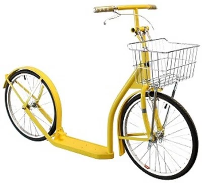 Bicicleta Amish Scooter Amarillo Brillante Adulto 20" con Cesta y Frenos HECHO EN EE. UU. Foto 1 de 4