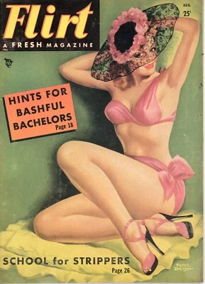 1949 FLIRT Magazine Peter Driben  Pin-up Cover *Cheesecake, High Heels, Nylons - Image 1 of 2
