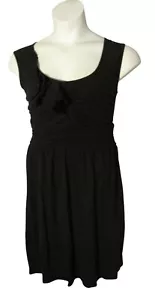 Ann Taylor LOFT M Black Knit Dress Ruffle Detail - Picture 1 of 3