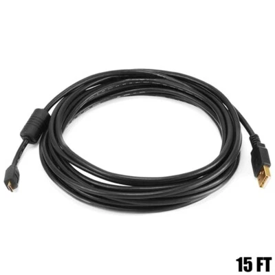 15FT USB 2.0 A Male to USB Micro B Smartphone Charging Cable PC Laptop Notebook - Image 1 of 3