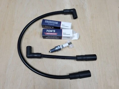 Ton's Black 10mm Harley Big Twin 99-17 FXD Dyna Softail Spark Plug & Wires Kit — 第 1/4 张图片
