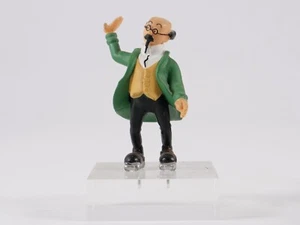 LU figurines TINTIN Professeur Tournesol patins roulettes 7 cm sur socle plexi - Imagen 1 de 11