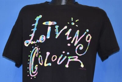 vtg 80s LIVING COLOUR VIVID TOUR '88 ROCK FUNK METAL NYC NEW YORK CITY t-shirt L - Image 1 of 4