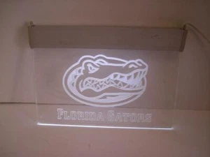 Florida Gators Lighted Glass Plaque Etched Frosted Look Nightlight Hang Mancave - Picture 1 of 1