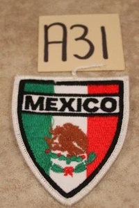 A31 VINTAGE FLAG OF MEXICO SHIELD EMBROIDERED PATCH - Picture 1 of 1