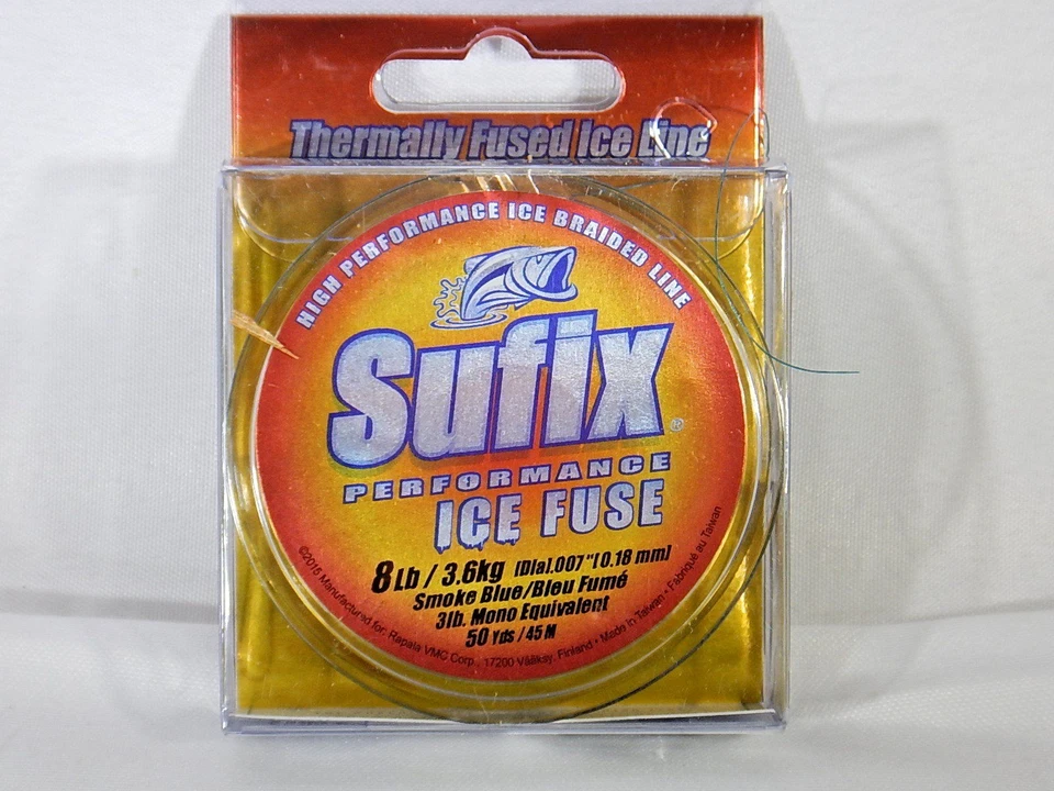 Línea de pesca Sufix Performance Ice Fuse azul humo, 8 libras 50 yardas TF Foto 1 de 4