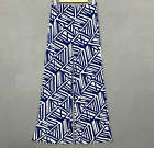 Chicos Womens Pants 0 Small Blue White Abstract Slinky Wide Leg Pull On Beachy