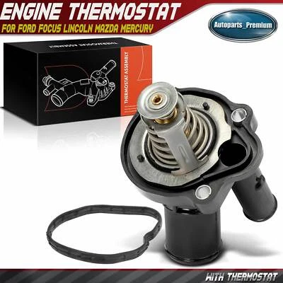 Conjunto de carcasa de termostato de refrigerante de motor para Ford Focus Lincoln Mazda Mercury Foto 1 de 4