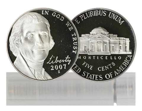2007-S Proof Jefferson Nickel 40-Coin Roll Cover