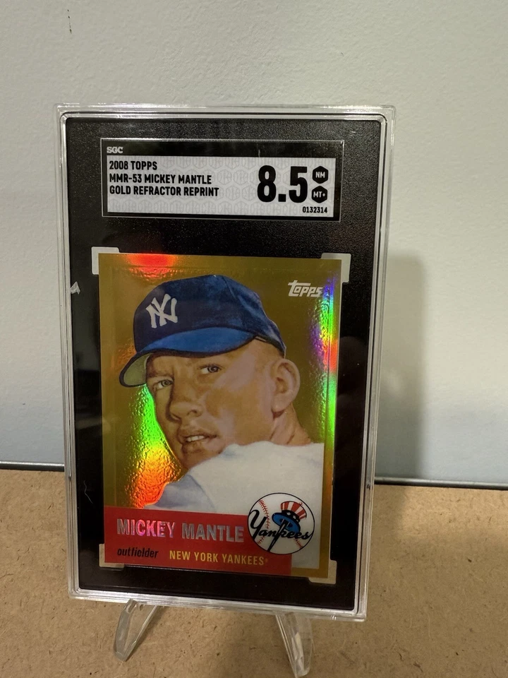 2008 Topps Mickey Mantle SGC 8.5 NM+ Gold Refractor MMR-53 1953 Repint - Image 1 of 2