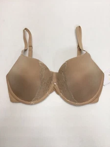 Calvin Klein QP1397O Women's Papillon Push-Up Plunge Bra Beige 32DD - Picture 1 of 2