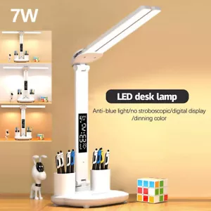 LED Schreibtischlampe Tischlampe Dimmbar Touch Leselampe Wireless USB 3 Farb 7W - Bild 1 von 19